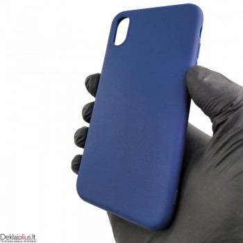 Silikoninis plonas dėklas 1.0 mm storio - mėlynas (Apple Iphone X/XS)
